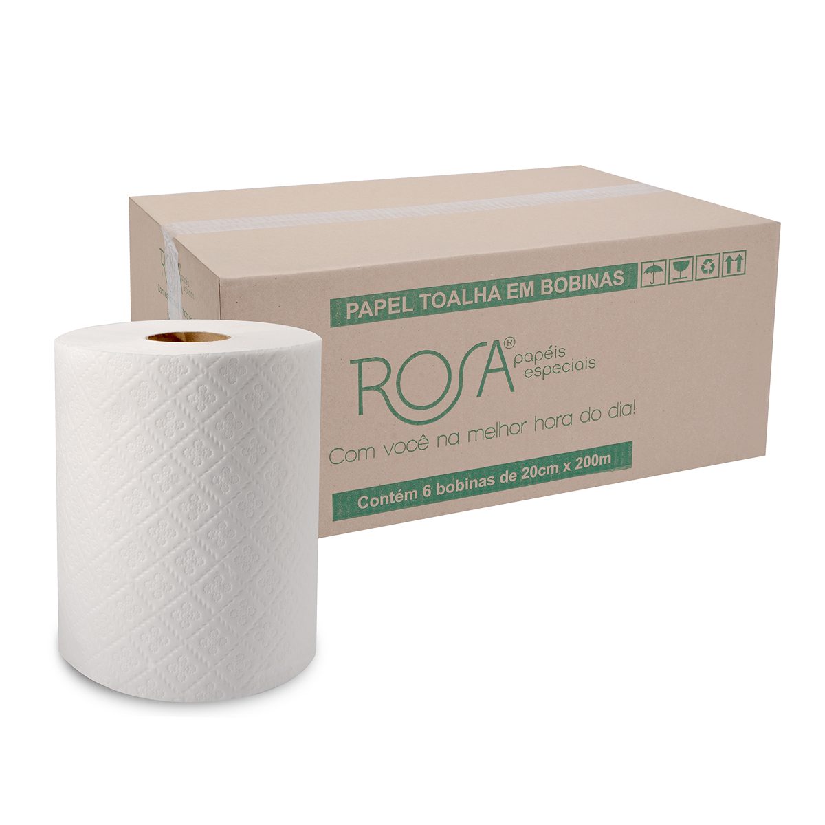 Papel Toalha Bobina Rosa Eco Reciclado